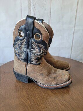 Dan Post Rascal Leather Western Children’s Boots 11D, Embroidered Western Stitch